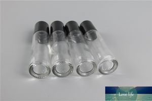 12x10ml Glass Essential Oil Bottles Roll på flaskor med rostfritt stål rullboll svart lock lock för aromaterapi parfym