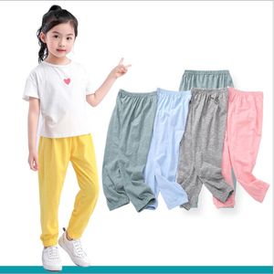 Primavera verano para niños Leggings para niños Niños anti -mosquito pantalones de dulces de color dulces pantalones pantalones de pijama para bebés