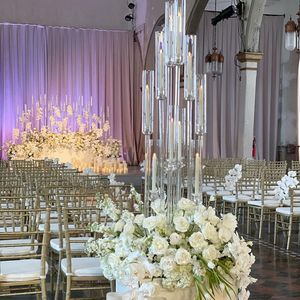 Wyczyść dekoracje akrylowe kwiaty łuk filary ślubne