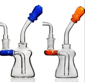 hookahs mini Beaker Glass Bongs Tube Diffused Downstem Bongs Recycler oil Dab Rig with banger