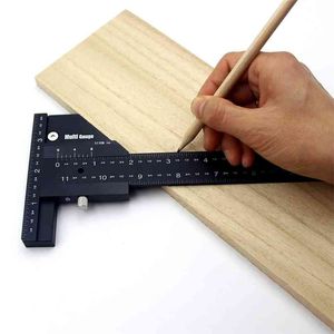 Calibro per marcatura Strumento di misurazione fai-da-te Disegno a tratteggio Lavorazione del legno Scribe Righello tipo T per accessori rapidi 210810