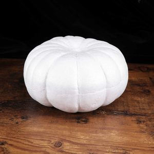 1pc Halloween White Artificial Pumpkin Realistic Pumpkin Mold for Fall Harvest DIY Craft Halloween Harvest Decoration Y0829