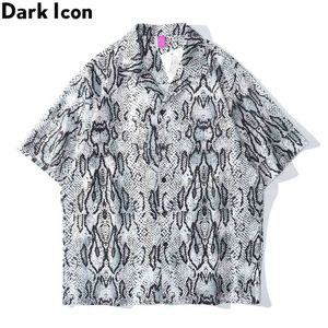 Biały Snake Polo Shirt Mężczyźni Kobiety Turn-Down Collar Vintage Ulicy Koszulki Męskie Luźne Koszule Dla Człowieka 210603