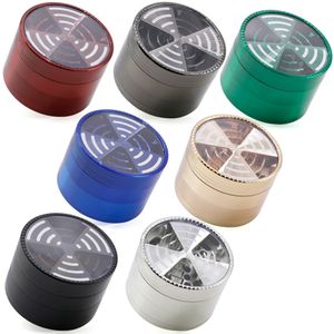 Top Window Signal Forma Tabaco Mills Moedores Metal 4 Peças 63mm Liga de Zinco Herb Grinder Acessórios para Fumar DH2047