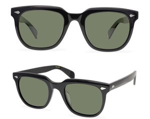 Märke Designer Män Kvinnor Solglasögon Kvadratram Vintage Eyewear Shades Unisex Grå Mörkgrön Lens Glasögon Plankramar Retro Solglasögon med väska