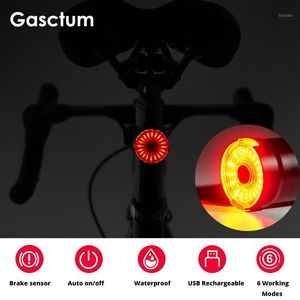 自転車ライト自転車1200MAHリアライトオートスタート/ストップブレーキセンシングIPX6防水性LED充電サイクリングTaillight1