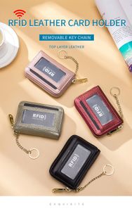 7 colori Porta della carta per borsetta per donna per donna carta porta portafogli protette RFID borsa chiave