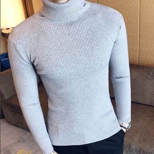 Maglione caldo spesso collo alto Uomo dolcevita Maglioni uomo Autunno e inverno Pullover slim fit Maglieria uomo Doppio collo maschile