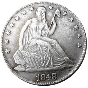 Wholesale seated half dollar resale online - US P O Liberty Seated Half Dollar Craft Silver Plated Copy Coins Brass Ornaments home decoration accessories