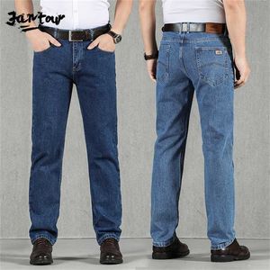 Autumn Winter Jeans Men 100% Cotton High quality Loose Straight Denim Pants Business Classic Overalls Trousers big size 40 42 211120