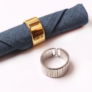 Modern Silver Gold Metal Napkin Rings Cafe Napkin Holders