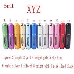 5ml perfume bottle makeup spray self pump rechargeable Aluminum Mini Parfum bottling Mixed Color