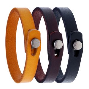 Enkelt läderarmband retro knapparmband armband manschett manschett armband kvinnor herr mode juveler kommer och sandig