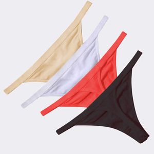 4 Stücke Sexy Frauen Baumwolle G String Tangas Niedrige Taille Nahtlose Weibliche Unterhosen Bequeme Damen Unterwäsche Dessous Y0823