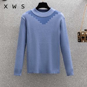 plus size women autumn winter thick sweater pullover fashion long sleeve o neck sexy kint jumper oversized jersey mujer 210604