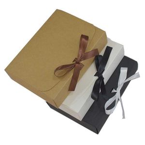 10Pcs 12 Size Large Gift Box White Black Guest Box Sweets Large Kraft Box For Candy Wedding Gift Paper Boxes For Party 210724