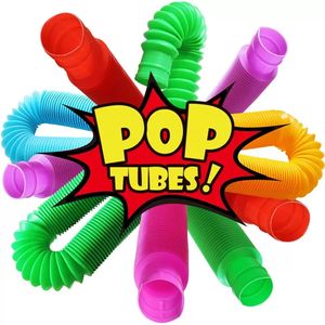 New Arrival DIY Fun Pull Toys and Pop Tubes Fidget Plastic Pipe Straws Stress Relief for Children