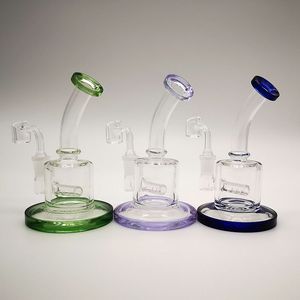 Hookahs Inline Perc Water Pipes Mini Oil Dab Rigs 5mm Thick Glass Bongs 14mm Female Joint With 4mm Quartz Banger