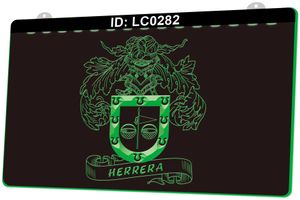 LC0282 Stemma Famiglia Iglesias Herrera Light Sign Incisione 3D