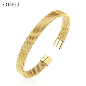Oufei Cuff Bracelet for Women Barbed Wire Stainless Steel Bracelet Summer Jewelry Accessories Mass Effect Q0719
