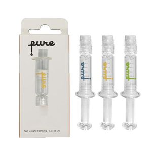 Luer Lock Pure Glass Syringe 1.0ml with measurement mark tip Oil Filling Tool for Thick Oils Cartridge Vaporizer 3 Color boxes Packaging