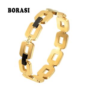 Orasi jóias retangular círculo manguito pulseiras pulseiras amor ouro bracelete para mulheres pulseiras de aço inoxidável jóias Q0719