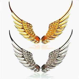 3D Metal Wing Car Stickers Double-sided Tape Wings Decals For Auto Motorcycle Racing Truck Boat Styling Tools Accessories 1 Pair