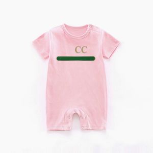 Sommar småbarn bebis spädbarn pojke designers kläder Newborn Rompers Kortärmad bomullspyjamas 0-18 månader barn flicka Jumpsuits