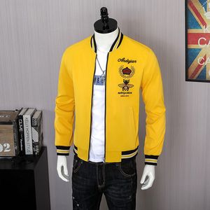 Jaquetas de tecido de beisebol de marca de moda 2021 masculinas inverno outono fino ajuste masculino roupas de grife preto casacos masculinos plus size M-3XL