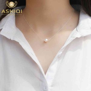 Ashiqi 2021 Натуральное пресноводное жемчужное ожерелье стерлинговые серебряные серебряные серебряные украшения для детей