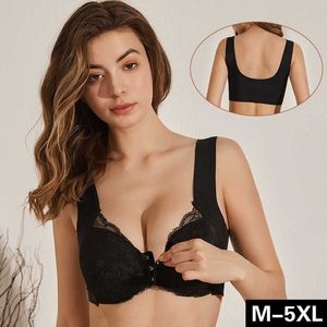 Plus Size M-5XL Kwiaty Maternity Bra Klamra Pielęgniarstwo Bras Szwu Kamizelka Dla Kobiet W ciąży Bielizna Karmienie piersią Bra Y0925