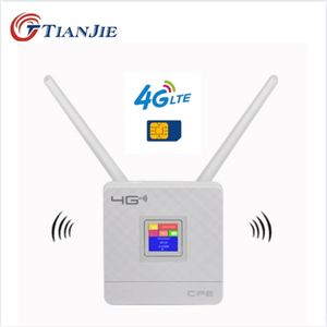 Tianjie RJ45 WAN / LAN Router 4G Wi-Fi LTE Разблокировка CPE 300 Мбит / с Беспроводной Simcard + Antenna + Ethernet Port Spot Broadband Modem Dongle 210918