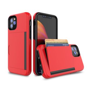 Slot karta Kickstand PC TPU Cutera Telefon dla iPhone12 13 Mini 11 Pro 6 8 Plus XS XR MAX SE2 Samsung S20 S21 FE Note 20 A12 5G J4 LG K51 Stylo 7 Moto G Stylus e Ochronna tylna pokrywa