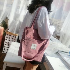 2021 lona bolsa de ombro feminina casual veludo tote macio crossbody s livros listrado cluth bolsa feminina compras 220210