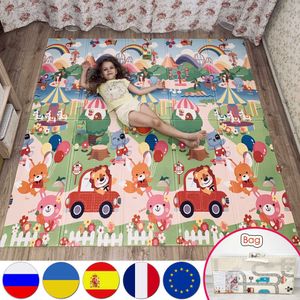 Miamumi Baby Play Mat Activity Gym Carpet for Child 200X180CM 78X70IN Alphabet Dinosaur Animal Thick XPE Rug Waterproof Folding 210724