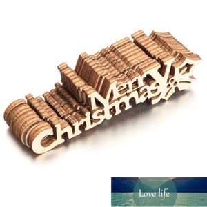 10pcs Merry Christmas Hanging Ornament Handcraft Letter Wood Pieces Crafts Xmas Party Home Decoration DIY Laser Cut Wooden Slice