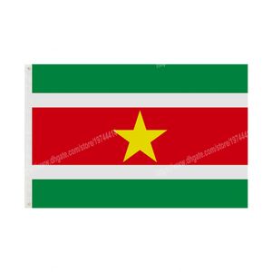 Bandiere del Suriname Bandiera nazionale in poliestere che vola 90 * 150 cm 3 * 5 piedi Bandiera in tutto il mondo In tutto il mondo all'aperto può essere personalizzata