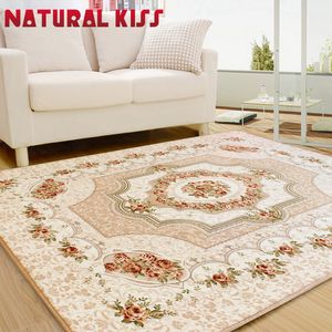 Rose pattern 190x280CM European Living Room Big Area Decoration Carpet Rugs for Bedroom Soft House Door Mat Coffee Table Carpets 210317