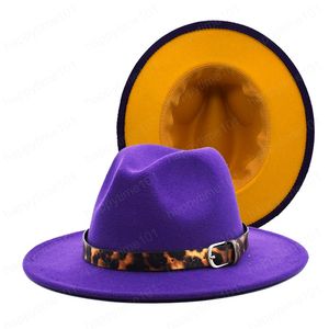 Fedora in lana autunno-primavera per donna Cintura Panama bicolore Cappello jazz a tesa larga Cappello da cowboy da viaggio classico britannico