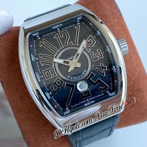 Vanguard V 45 SC DT automatyczny męski zegarek stalowa obudowa czarna tarcza duże znaczniki liczbowe gumowy skórzany pasek zegarki 3 style Puretime F02a1