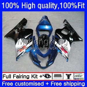 Molde de injeção de corpo para Suzuki GSXR-750 GSXR600 GSX-R750 750CC 2004 2005 20NO.84 GSXR 750 600 CC K4 GSX-R600 04-05 GSXR750 GSXR-600 Gloss Blue Hot 600cc 04 05 OEM Jogo de Feira