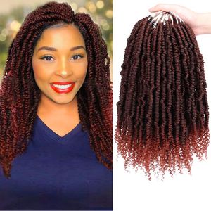 Synthetic Hair Extensions Bomb Twist Crochet Hair 14 Inch Spring Twists Crochets Pre-looped Passion Twisted Braiding Senegalese Kinky Curly LS02