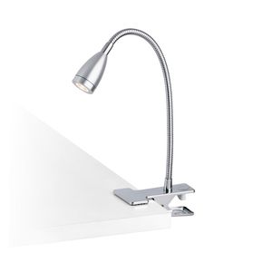 Topoch Lampada da tavolo con clip in metallo Lampada da scrivania laterale Lampada da libro per lettura/lavoro 3W LED 200LM AC100-240V Cavi con spina USA