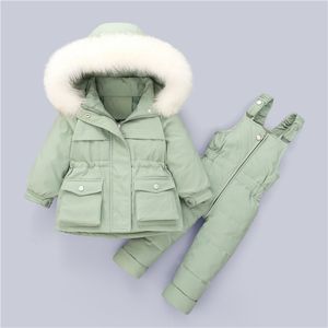 abbigliamento per bambini Set 2 pezzi Piumino invernale per bebè bambino tuta addensare vestiti caldi per bambini ragazze tuta da neve infantile 0-5 anni 211203