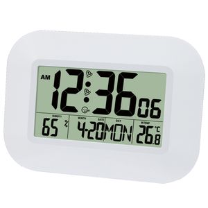 Big LCD Cyfrowy Clock Clock Termometr Temperatura Sterowany radio Clock Budzik RCC Kalendarz Dekoltu Stołu do Home School Office 210310