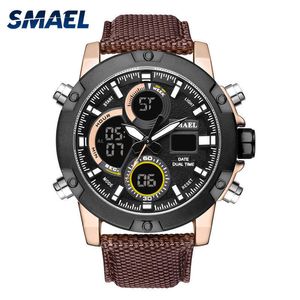 Analogowe Digital Men Zegarki Sportowe Wodoodporne Relogio Alarm Alloy Zegary Mężczyźni Zegarki Big Dial 1325 LED QUATZ Wristwatches Bransoletka Q0524