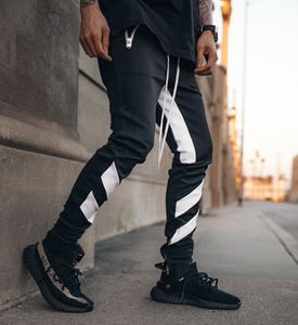 Casual byxor fitness män sportkläder tracksuit bottoms mager sweatpants byxor svart gym jogger spårbyxor