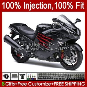 Carene iniezione per KAWASAKI NINJA ZZR 1400 CC ZX 14R 14 R ZZR1400 06-11 4 No.35 ZX14R 06 07 08 09 10 11 ZZR-1400 ZX-14R 2006 2007 2008 2009 2010 2011 OEM Corpi neri