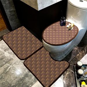 Letter Pattern Toilet Seat Covers Soft Floral Mat Non Slip Cotton Linter Rugs Mats Durable Bathroom Supplies