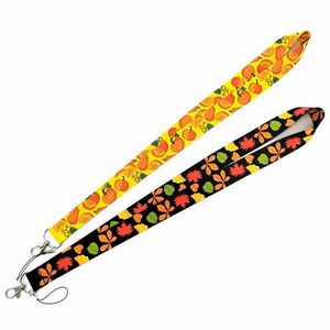 Cell Phone Straps & Charms 30pcs cartoon pumpkin Maple leaf Neck Lanyard Mobile Key Chain ID Holders Badge Chains wholesale New